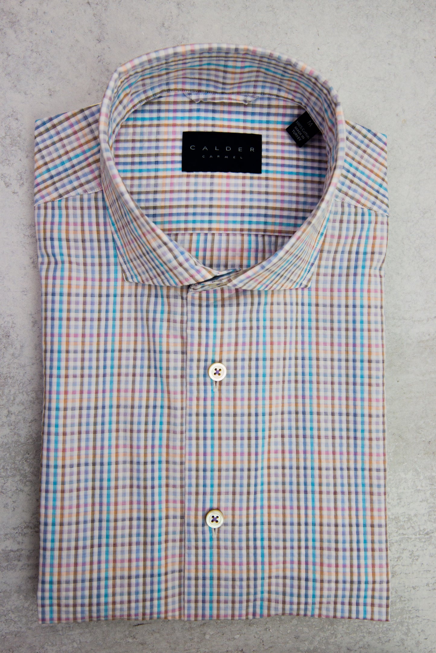 Calder Carmel Lux Seersucker Multi Check in Iris