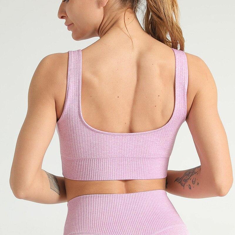 Astoria Seamless Ribbed Sports Bra - Rose Pink