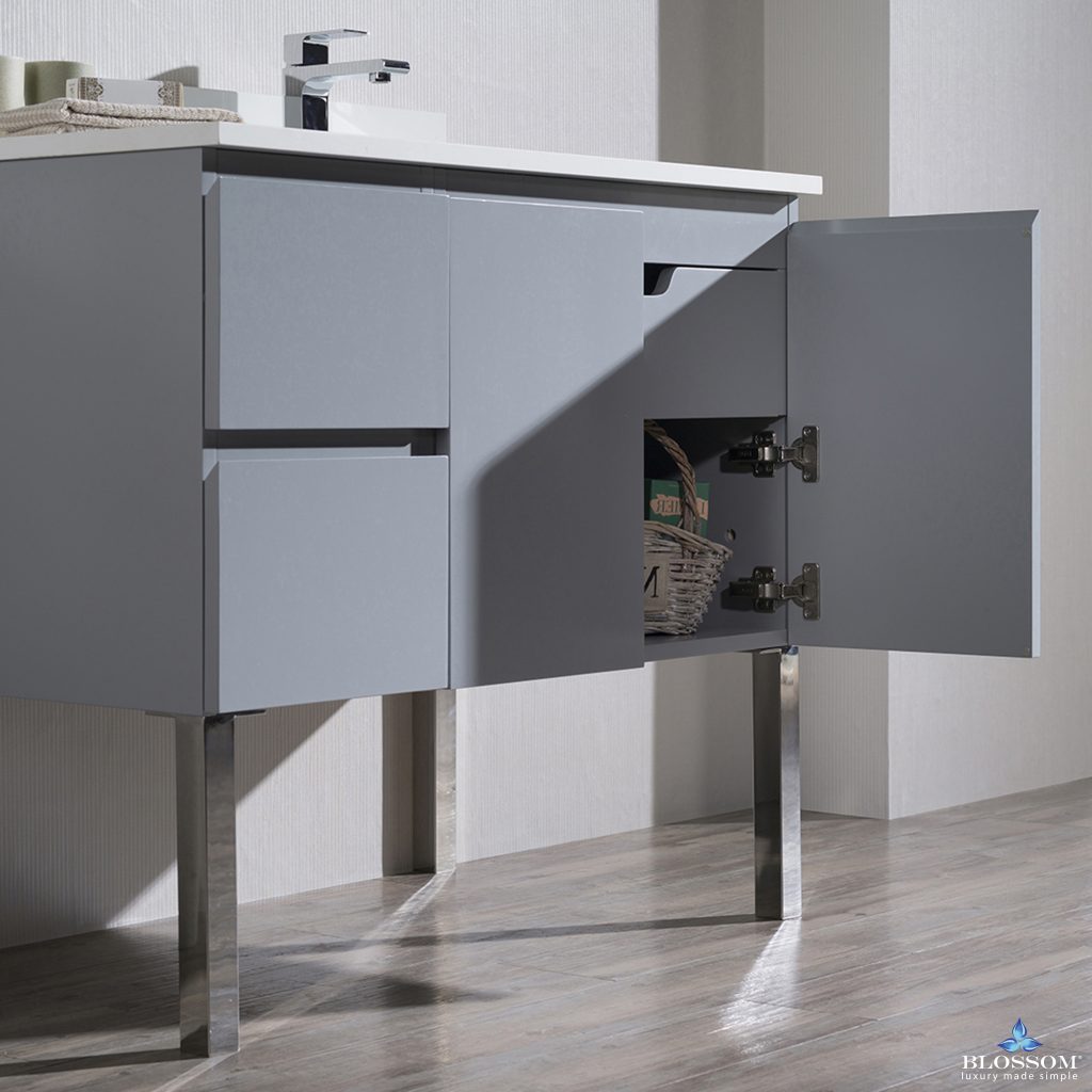 Monaco 36 Inch Vanity (Wall Hung, Chrome Legs, Wood Legs)