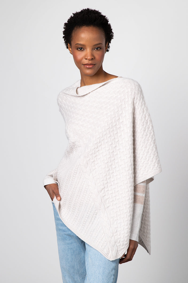 Kinross Cashmere Cable Poncho