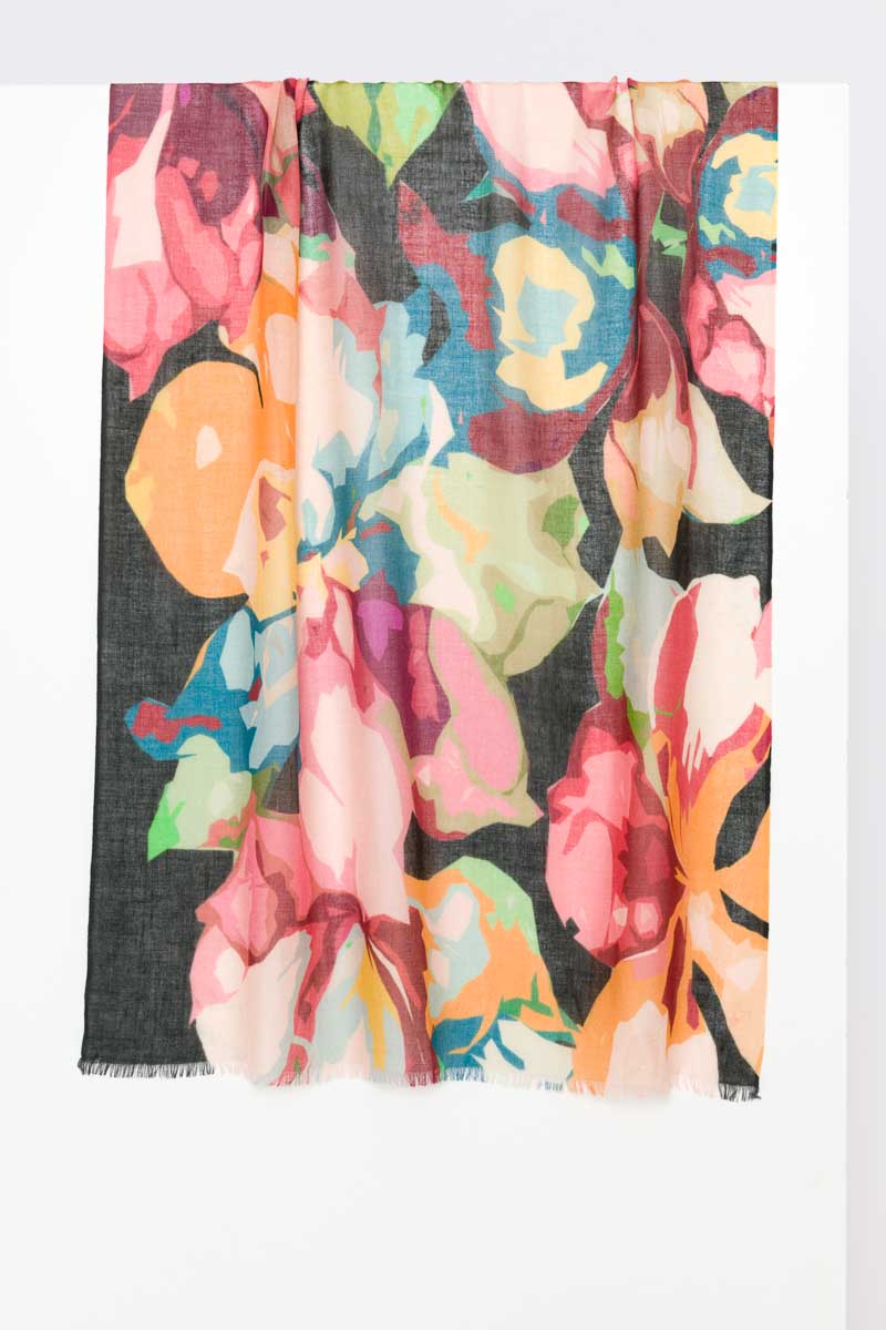 Kinross Winter Floral Print Scarf