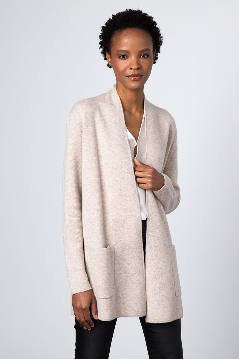 Kinross Cashmere Reversible Double Knit Cardigan