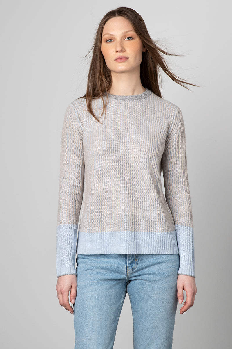 Kinross Cashmere Plaited Rib Crew