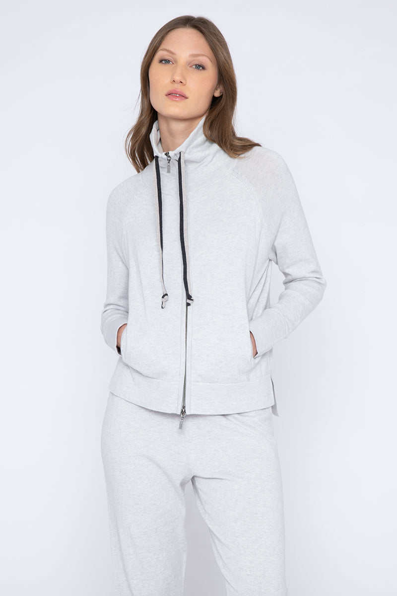 Kinross Drawstring Zip Cowl Cardigan