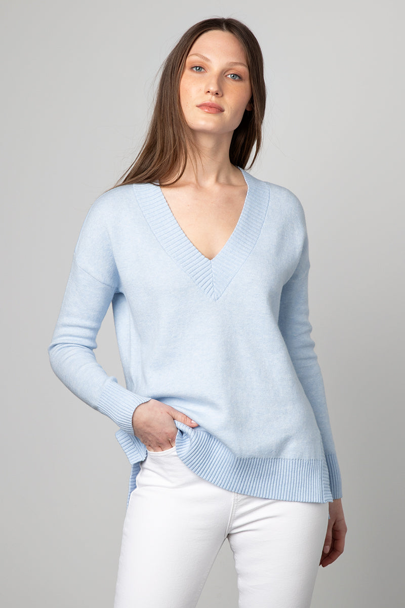 Kinross Cashmere Hi-Low Reversible Vee