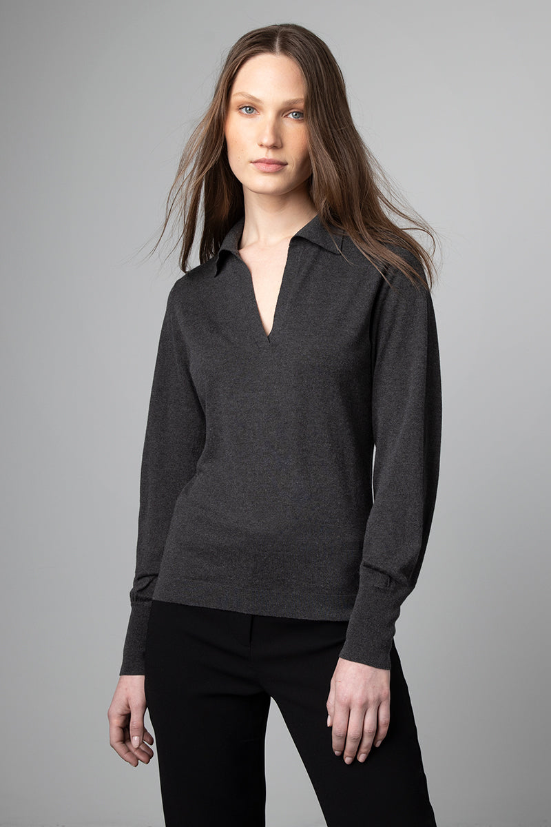 Kinross Cashmere Fitted Polo