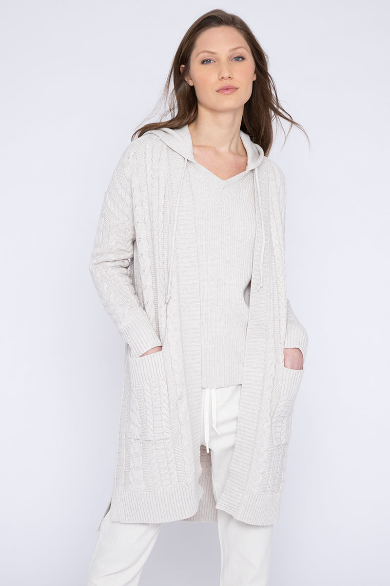 Kinross Hi Low Cable Cardigan