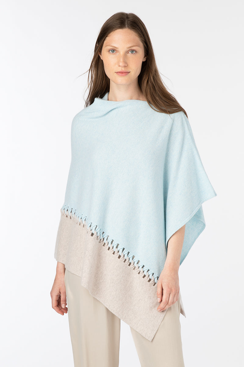 Kinross Cashmere Twist Stitch Poncho