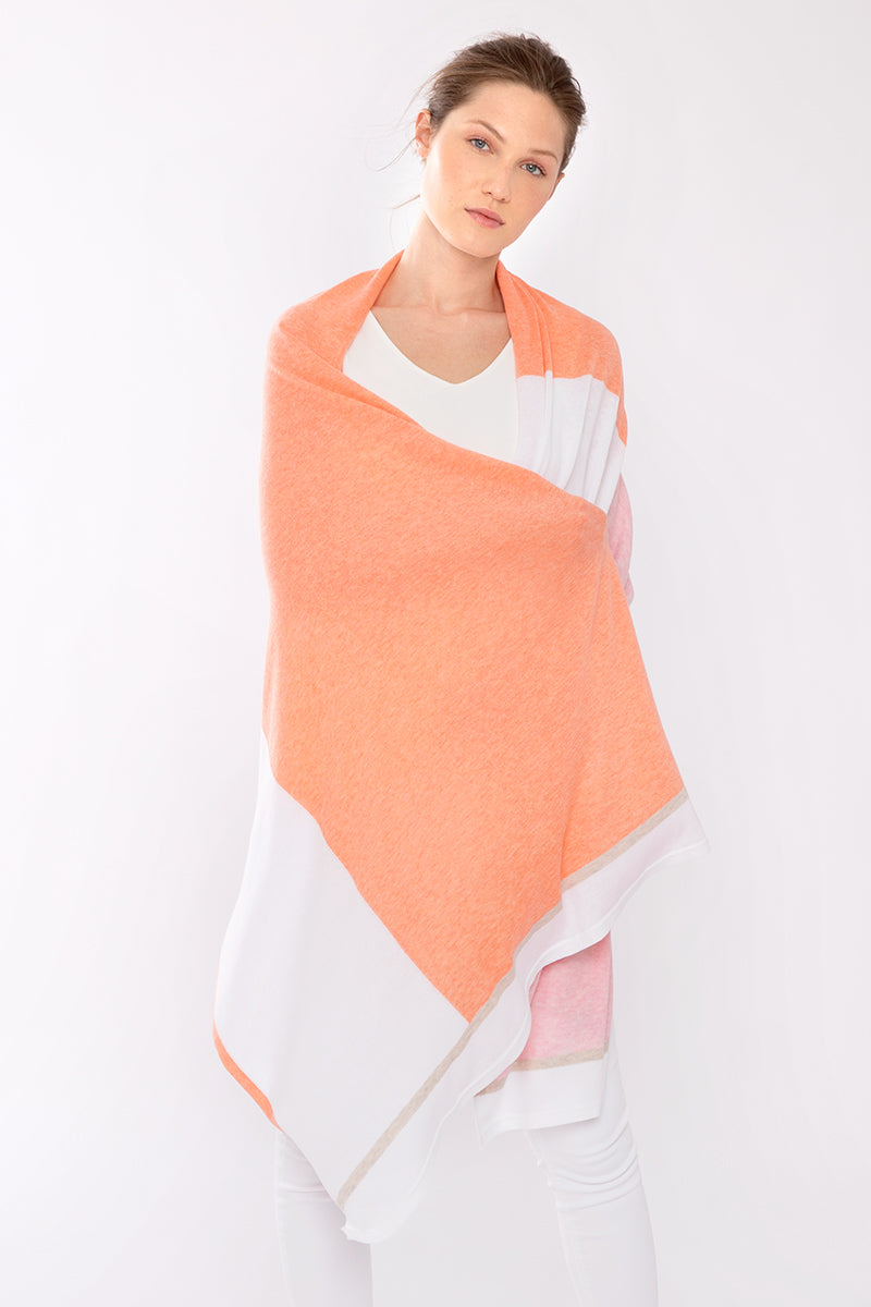 Kinross Cashmere Colorblock Travel Wrap