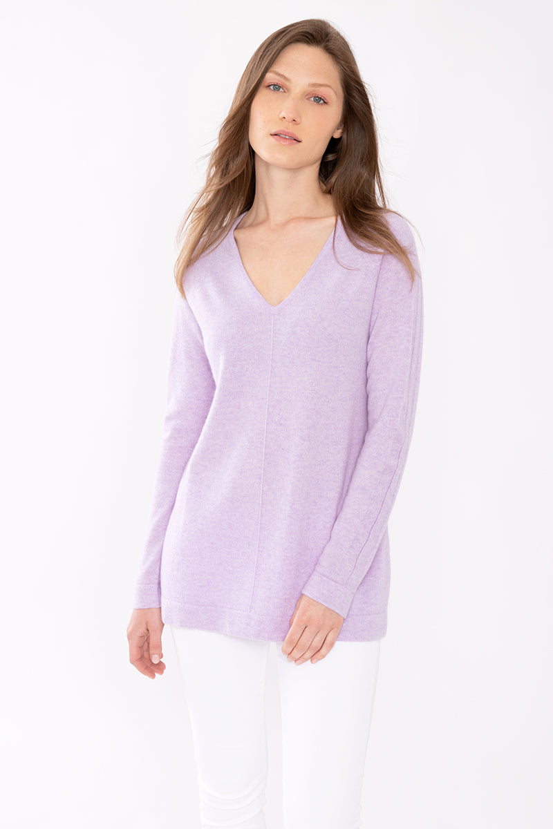 Kinross Cashmere Seamed Easy Vee