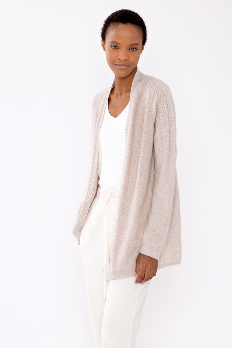 Kinross Cashmere Easy Textured Cardigan