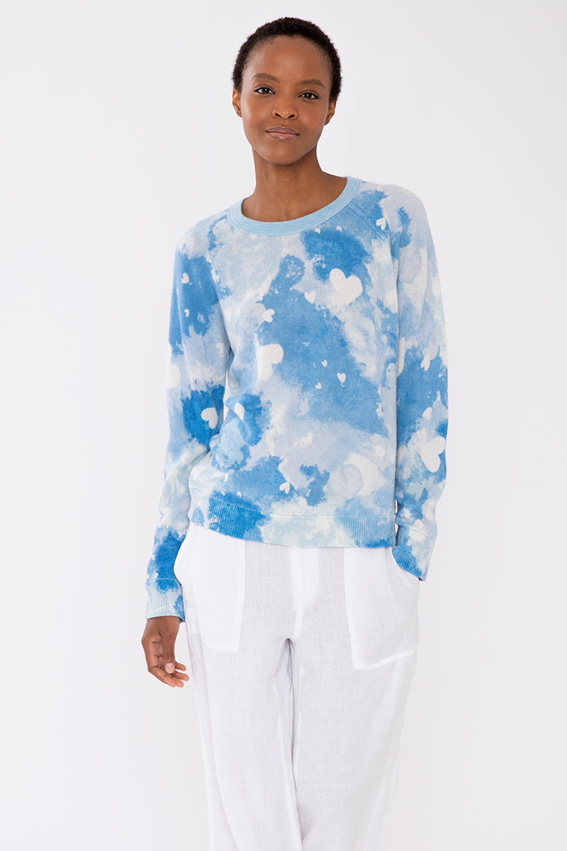 Kinross Cashmere Dreamy Hearts Pullover