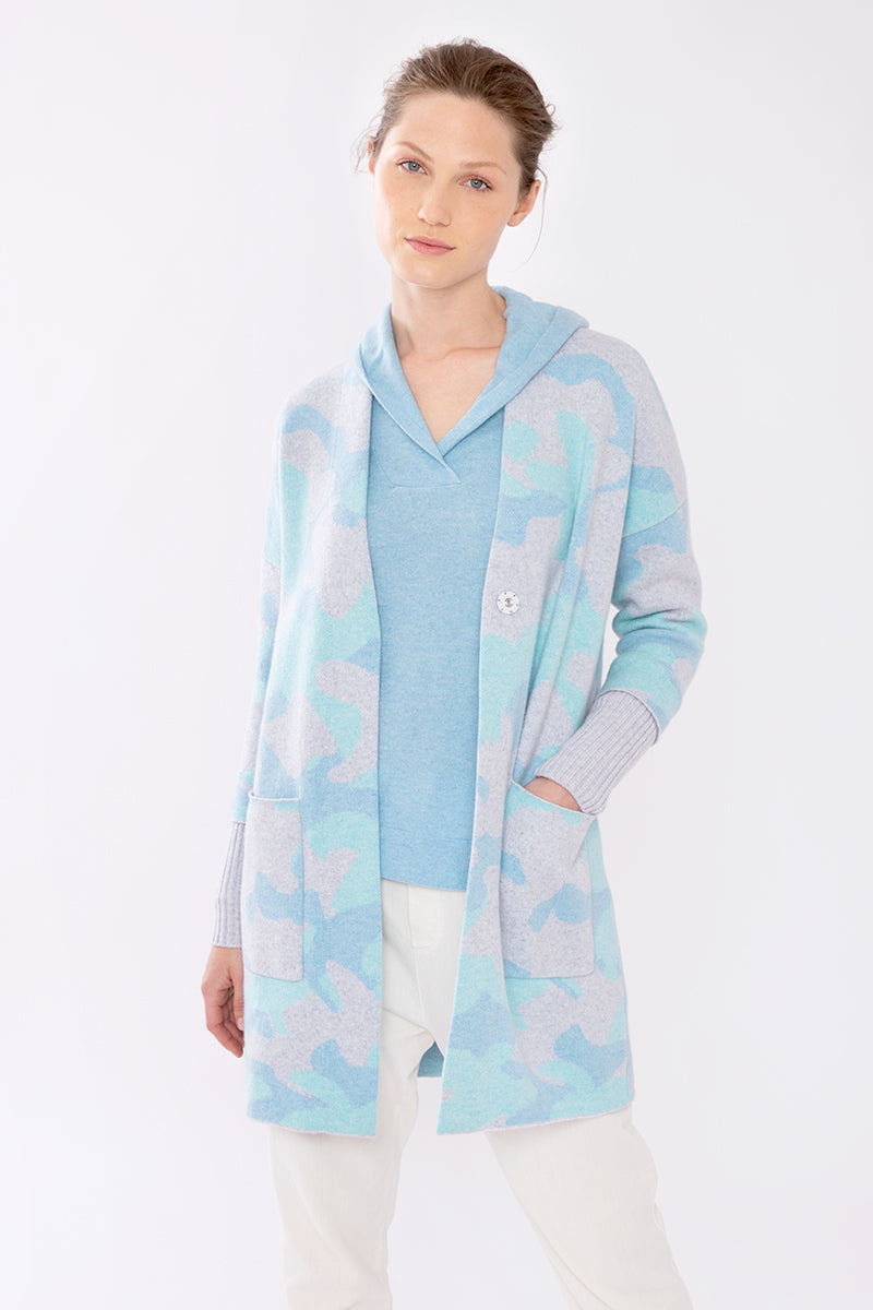 Kinross Cashmere Camo DBL Knit Cardigan