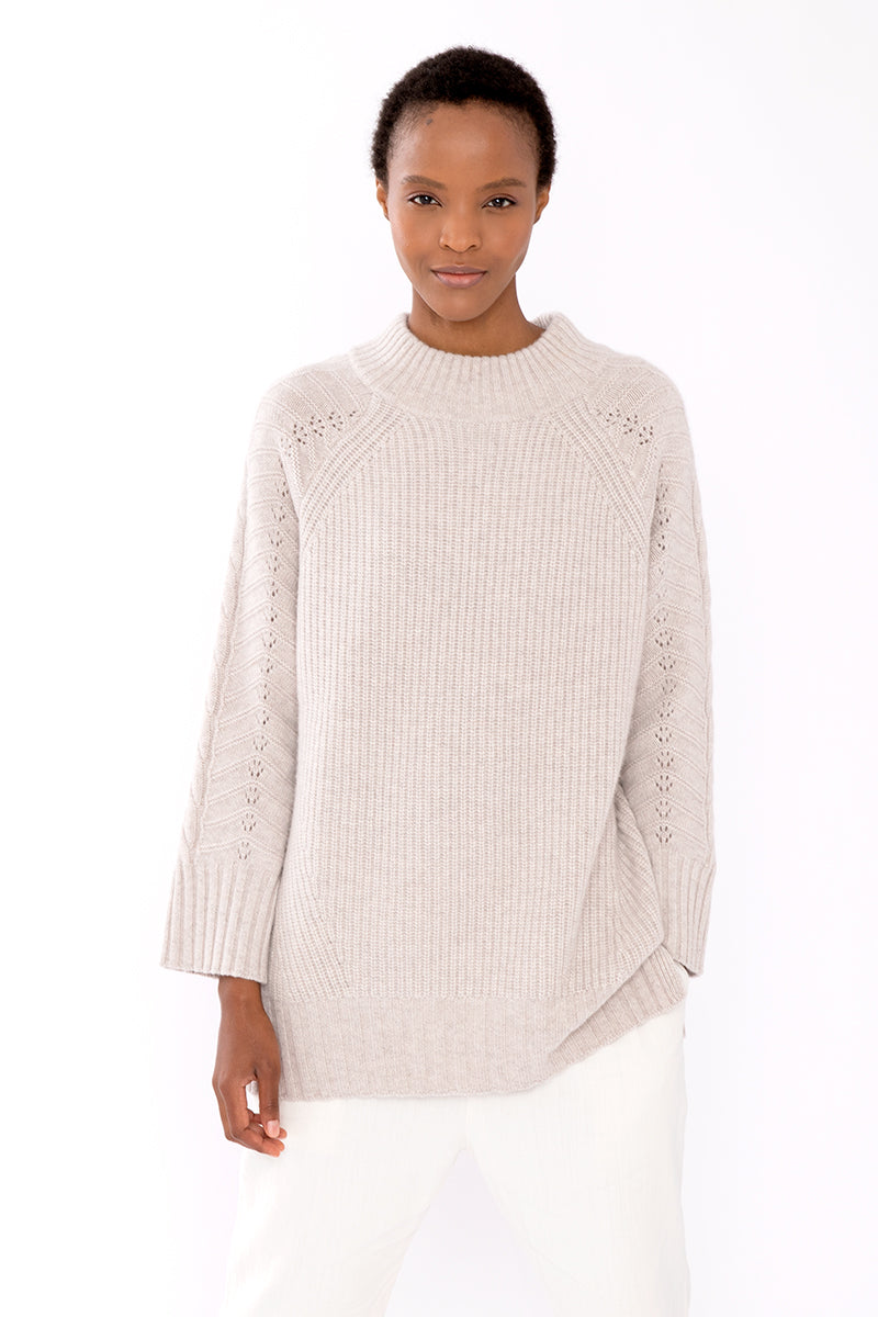 Kinross Cashmere Luxe Cable Mock