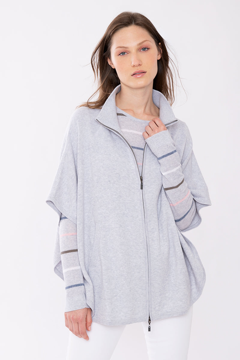 Kinross Cashmere Sleeveless Zip Mock Cardigan