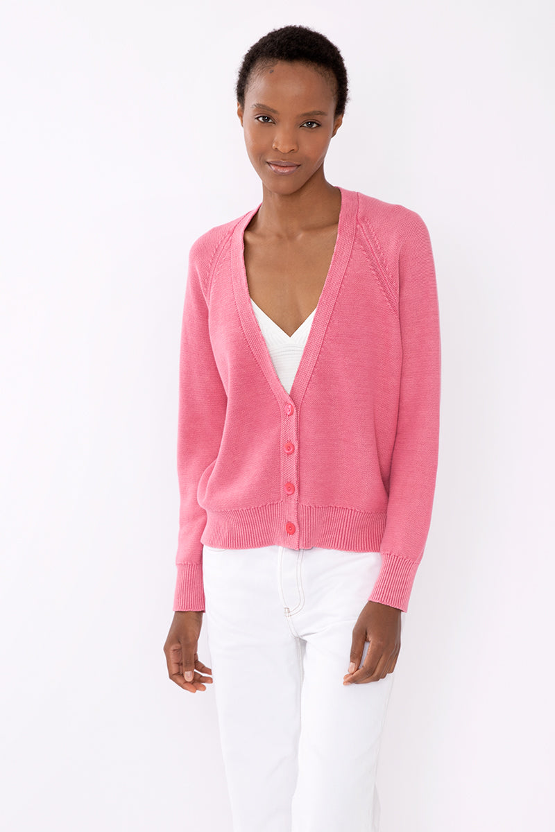 Kinross Cashmere Stonewash Crop Cardigan