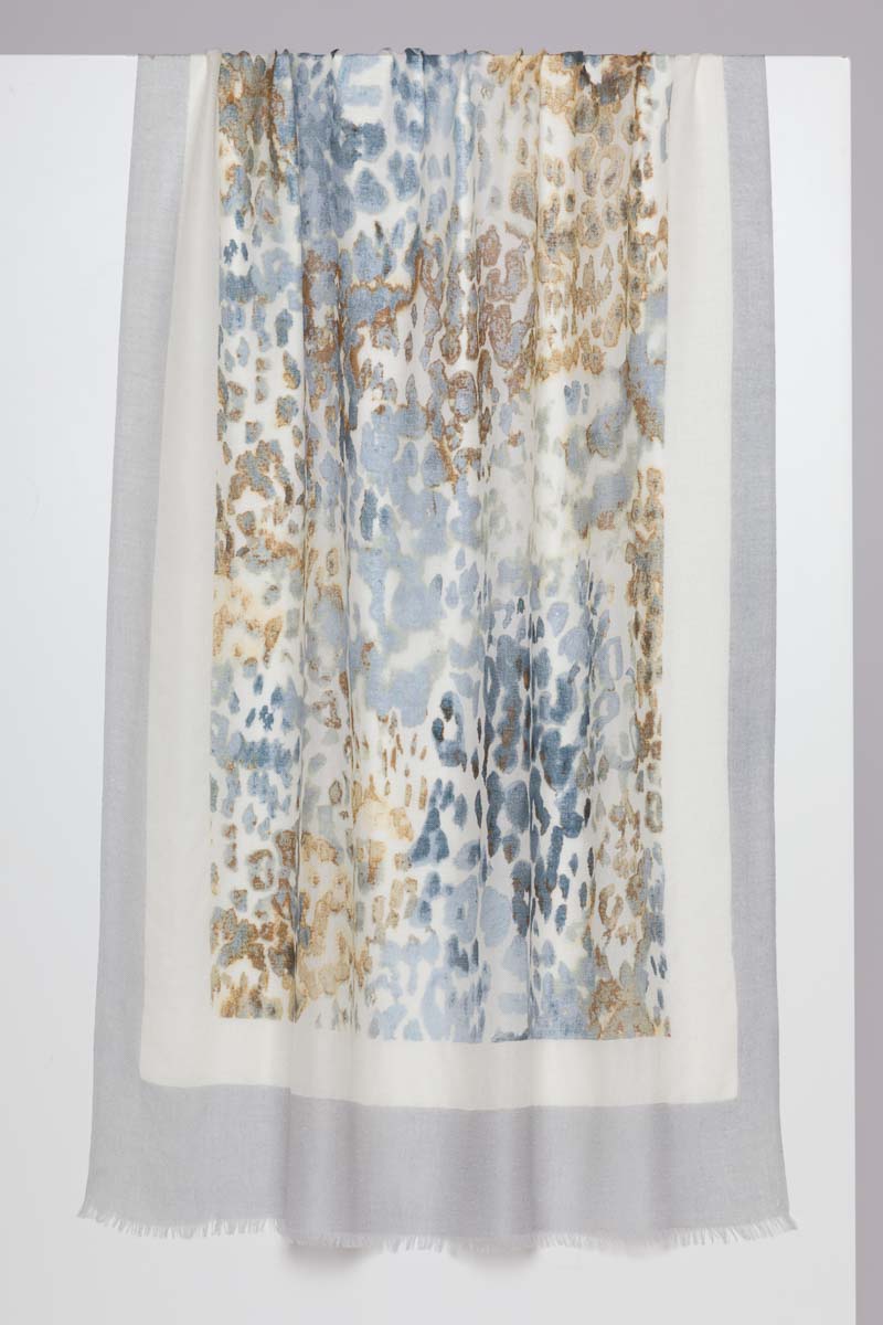 Kinross Faded Leopard Print Scarf