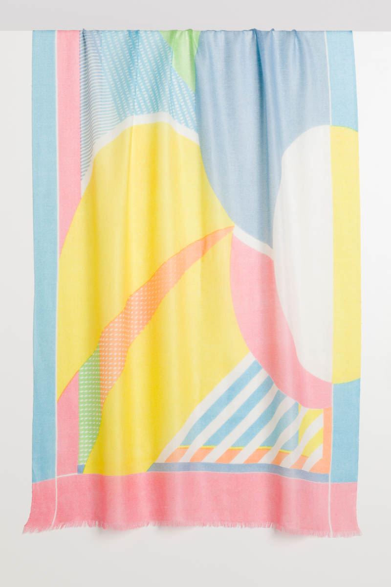 Kinross Cashmere Athens Abstract Print Scarf