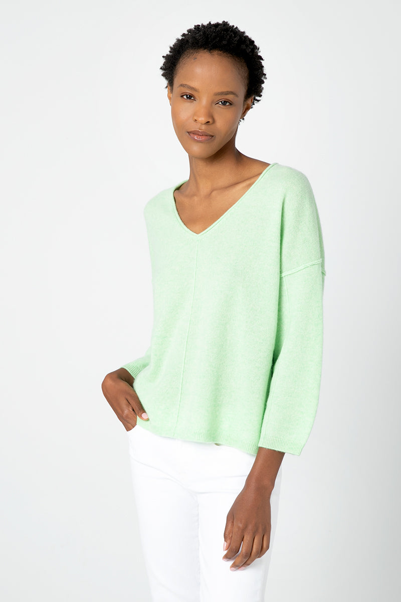 Kinross Cashmere Seamed Easy Vee