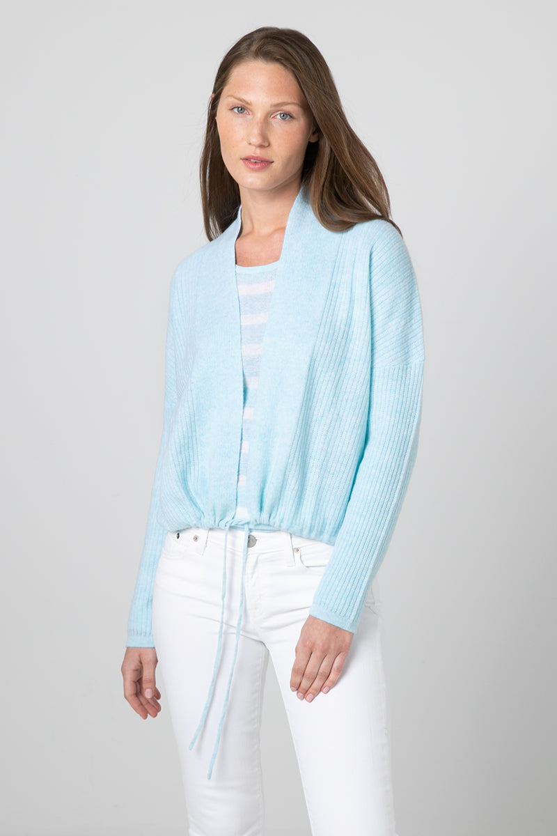 Kinross Cashmere Rib Drawstring Cardigan