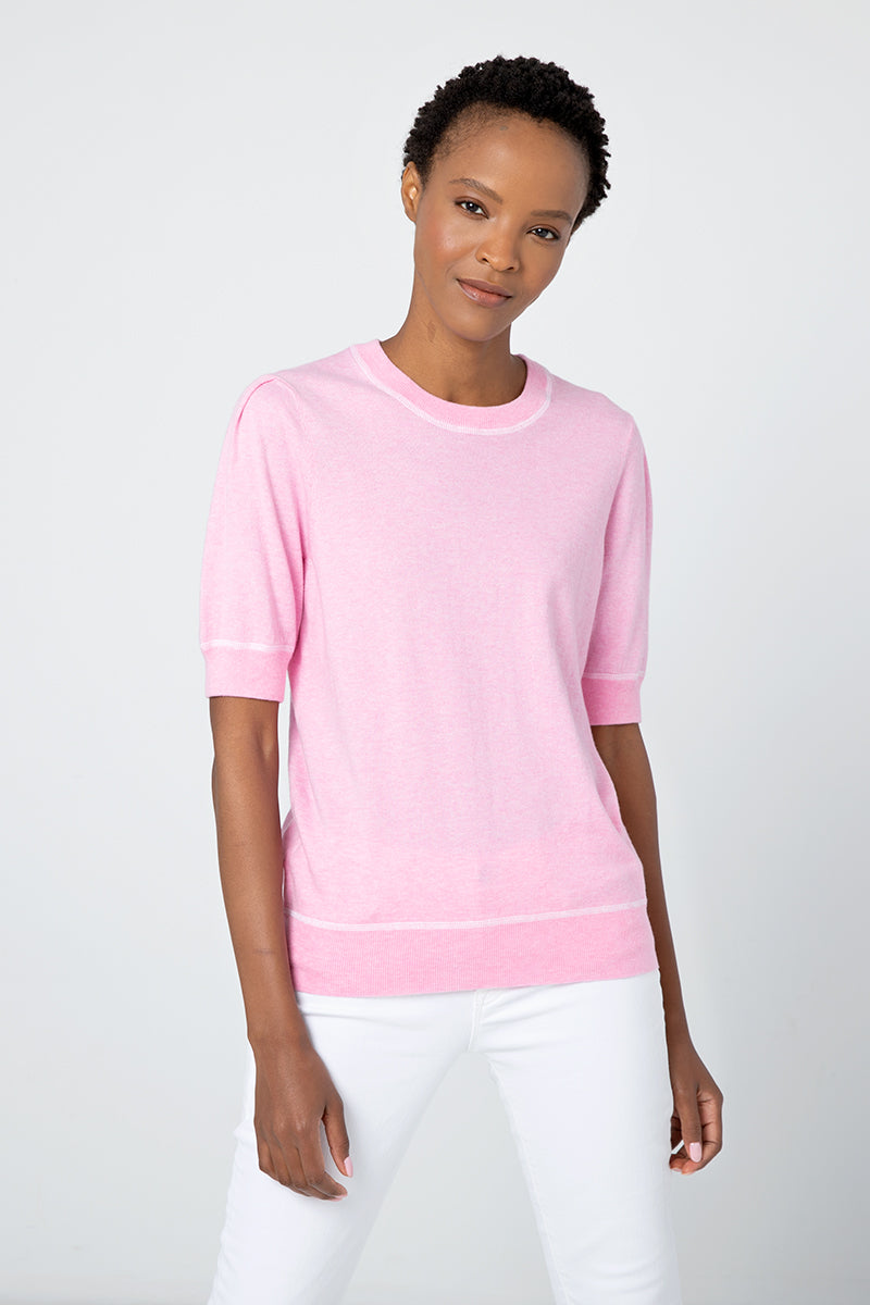 Kinross Cashmere Gathered Slv Crew