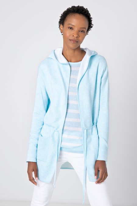 Kinross Cashmere Reversible Drawstring Hoodie