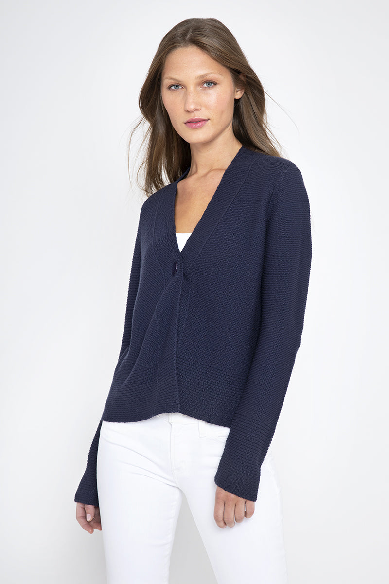 Kinross One Button Textured Cardigan