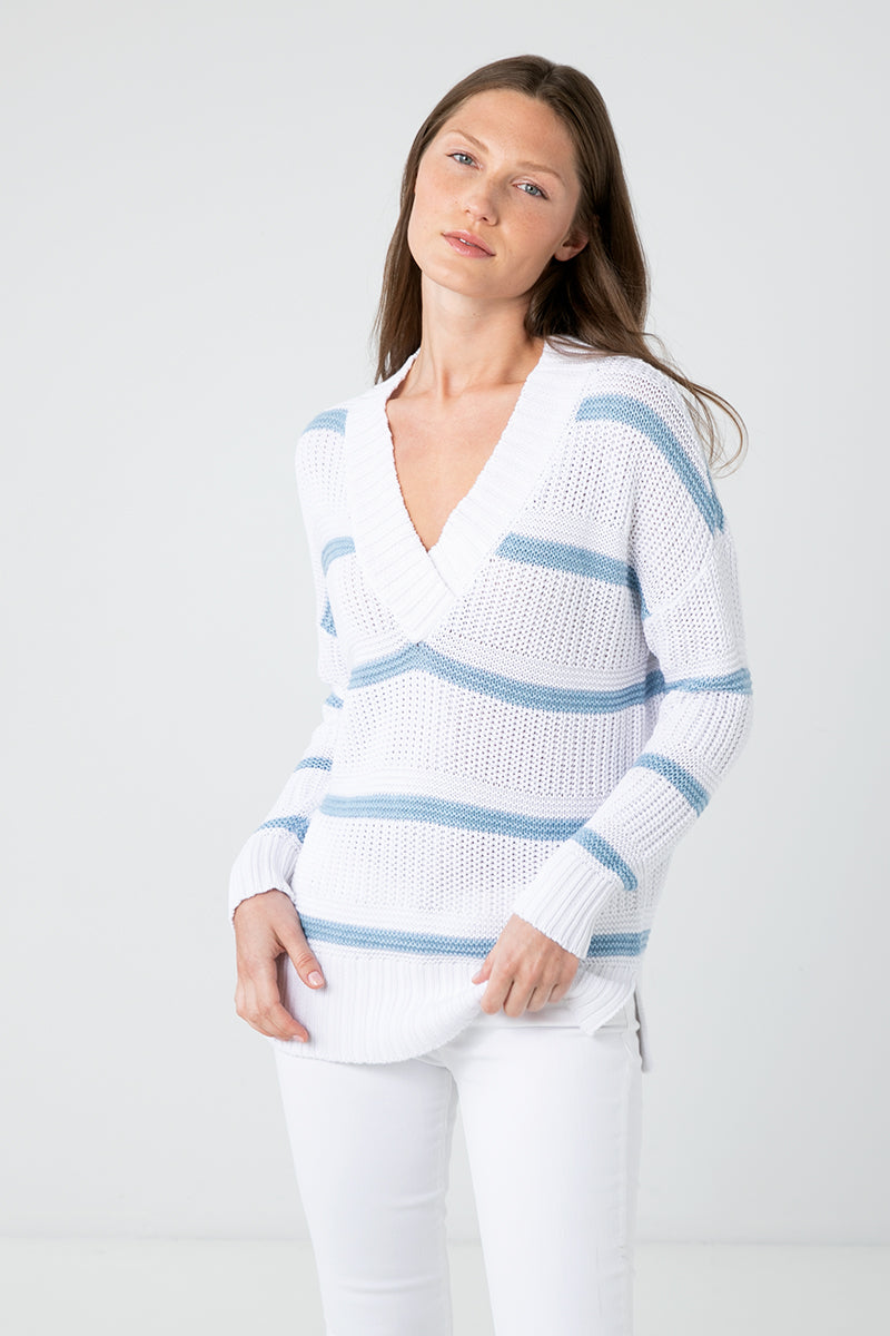 Kinross Cashmere Easy Textured Vee