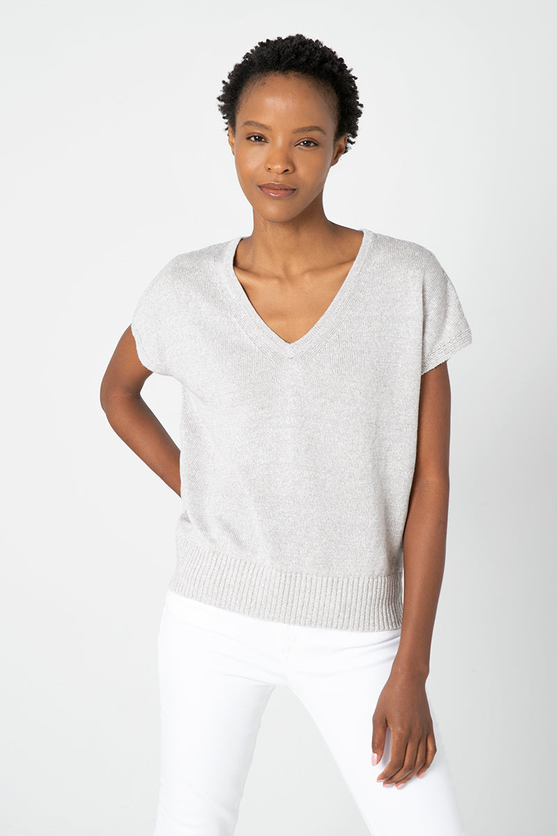 Kinross Cashmere Cap Sleeve Vee