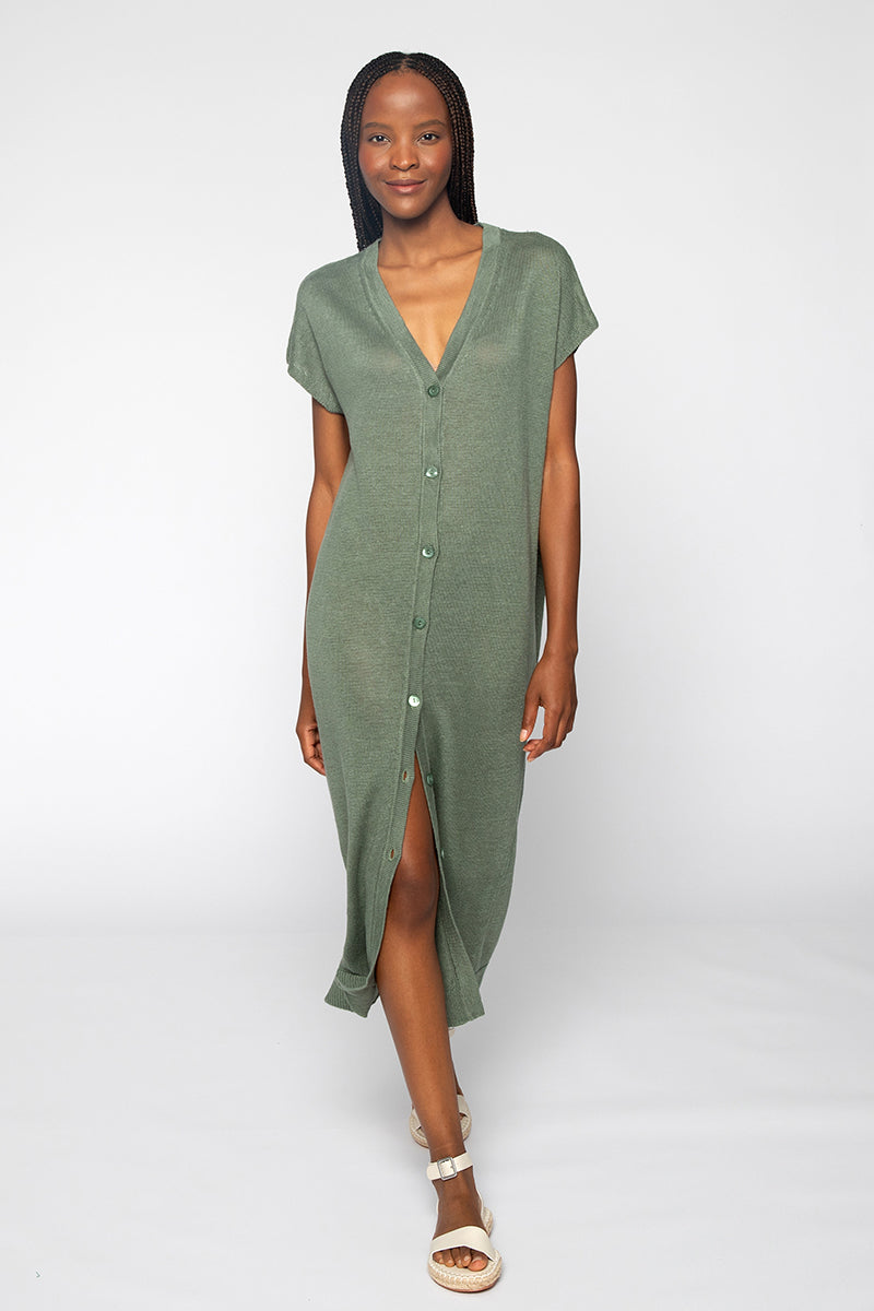 Kinross Cashmere Button Front Dress