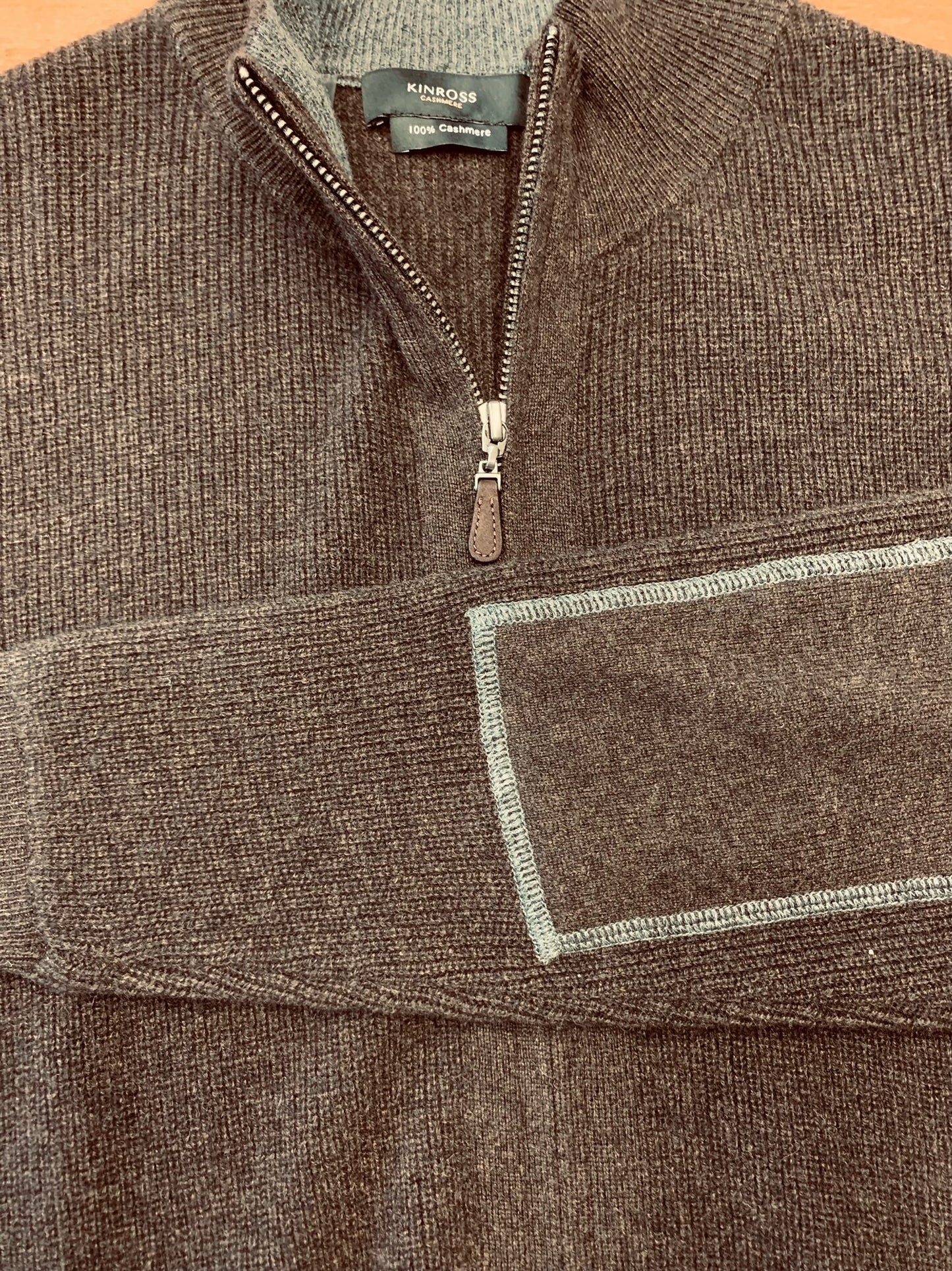 Kinross Rib Tipped Zip Mock Cardigan