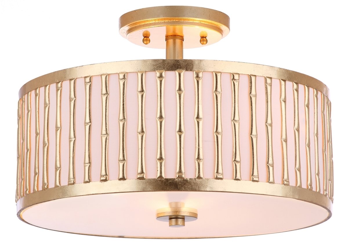 Pierce Bamboo 3 Light 15.25-Inch Dia Flush Mount