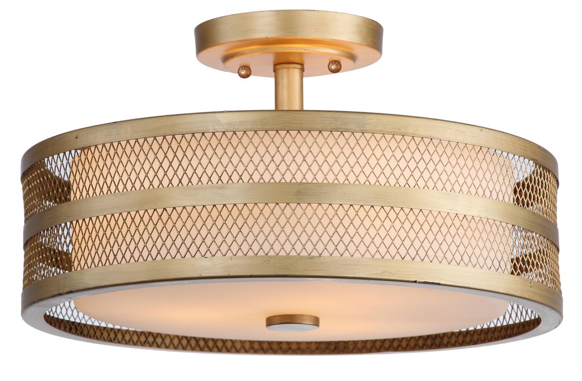 Greta 3 Light Chrome 15.75-Inch Dia Veil Semi Flush