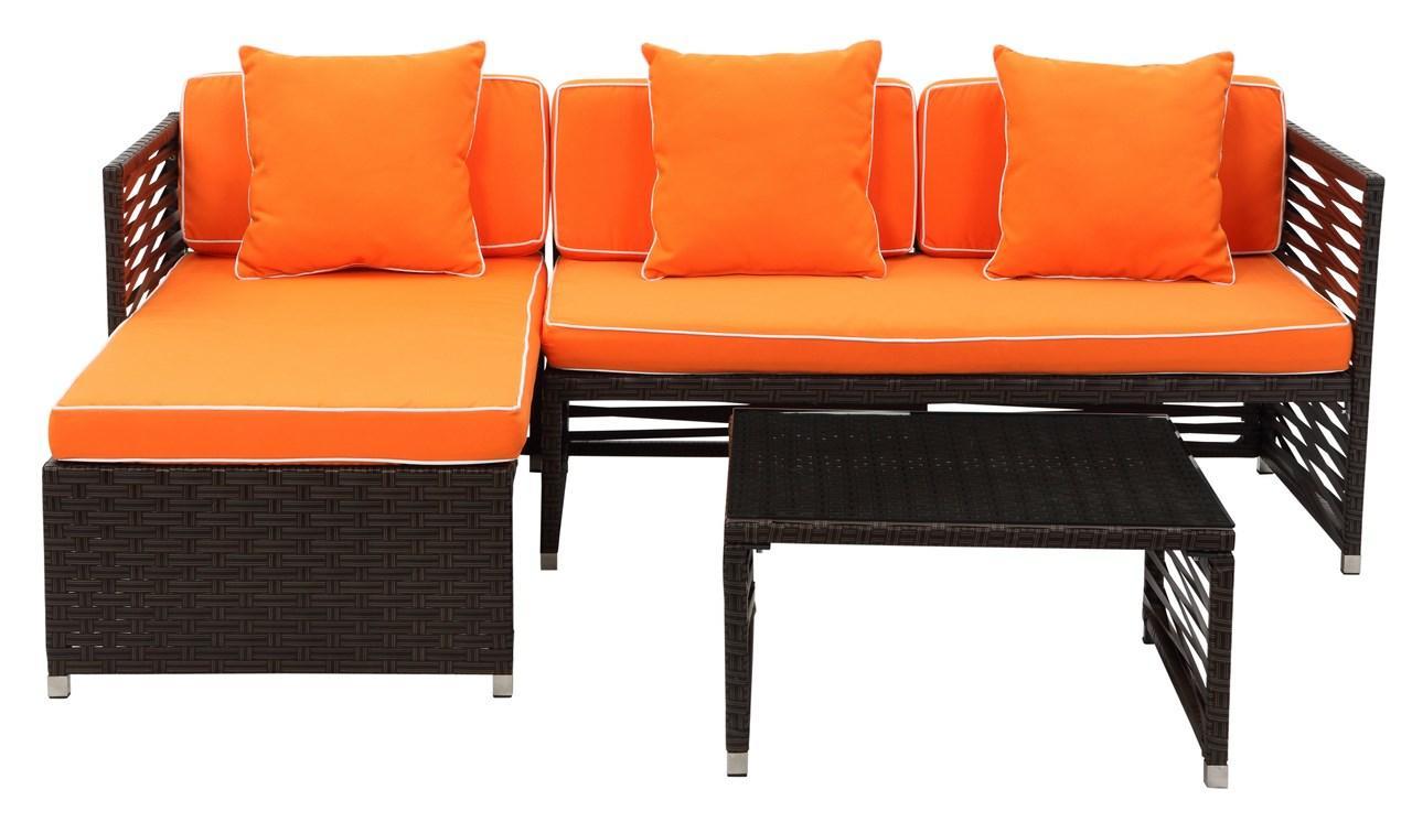 Likoma Wicker 3 Pc Outdoor Sectional Sofa Set