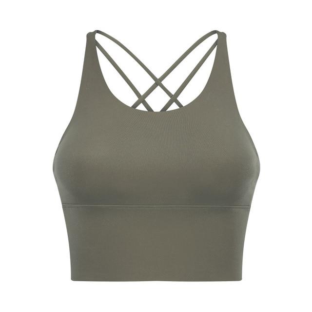Astoria Seamless Sculpt Sports Crop - Army Green