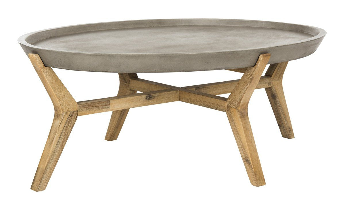 Hadwin Indoor/outdoor Modern Concrete Oval 31.5-inch Dia Coffee Table