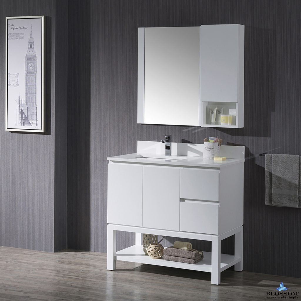 Monaco 36 Inch Vanity (Wall Hung, Chrome Legs, Wood Legs)