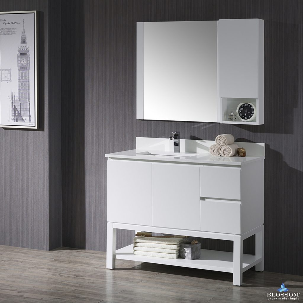 Monaco 42 Inch Vanity (Wall Hung, Chrome Legs, Wood Legs)
