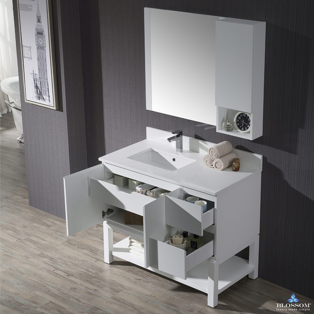 Monaco 42 Inch Vanity (Wall Hung, Chrome Legs, Wood Legs)
