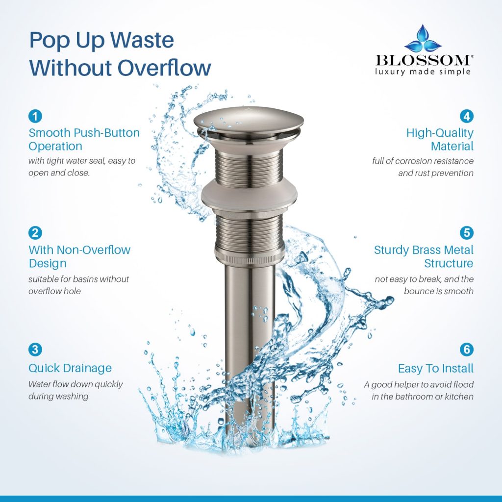 1-1/4″ Brass Pop up with NO Overflow – BA02 002