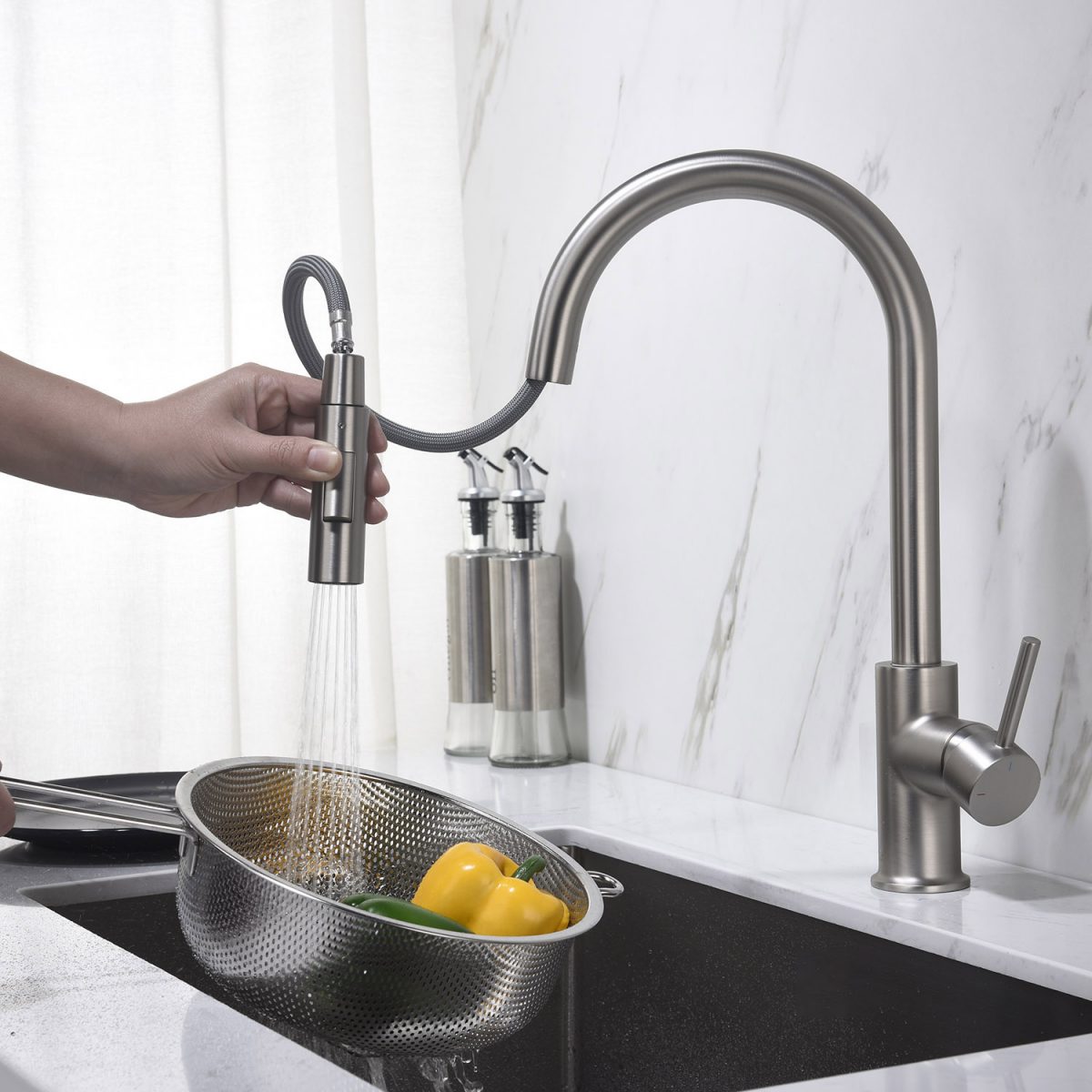 Single Handle Pull Down Kitchen Faucet – F01 206
