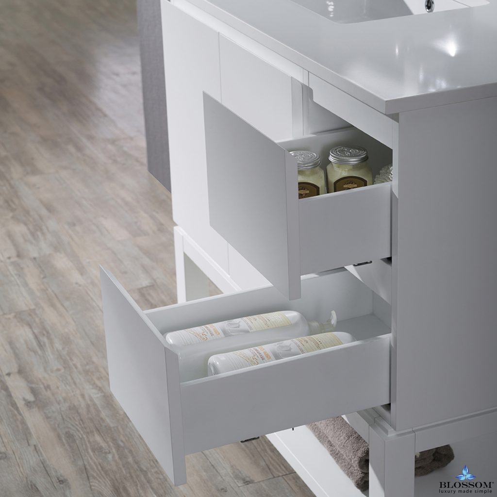 Monaco 36 Inch Vanity (Wall Hung, Chrome Legs, Wood Legs)