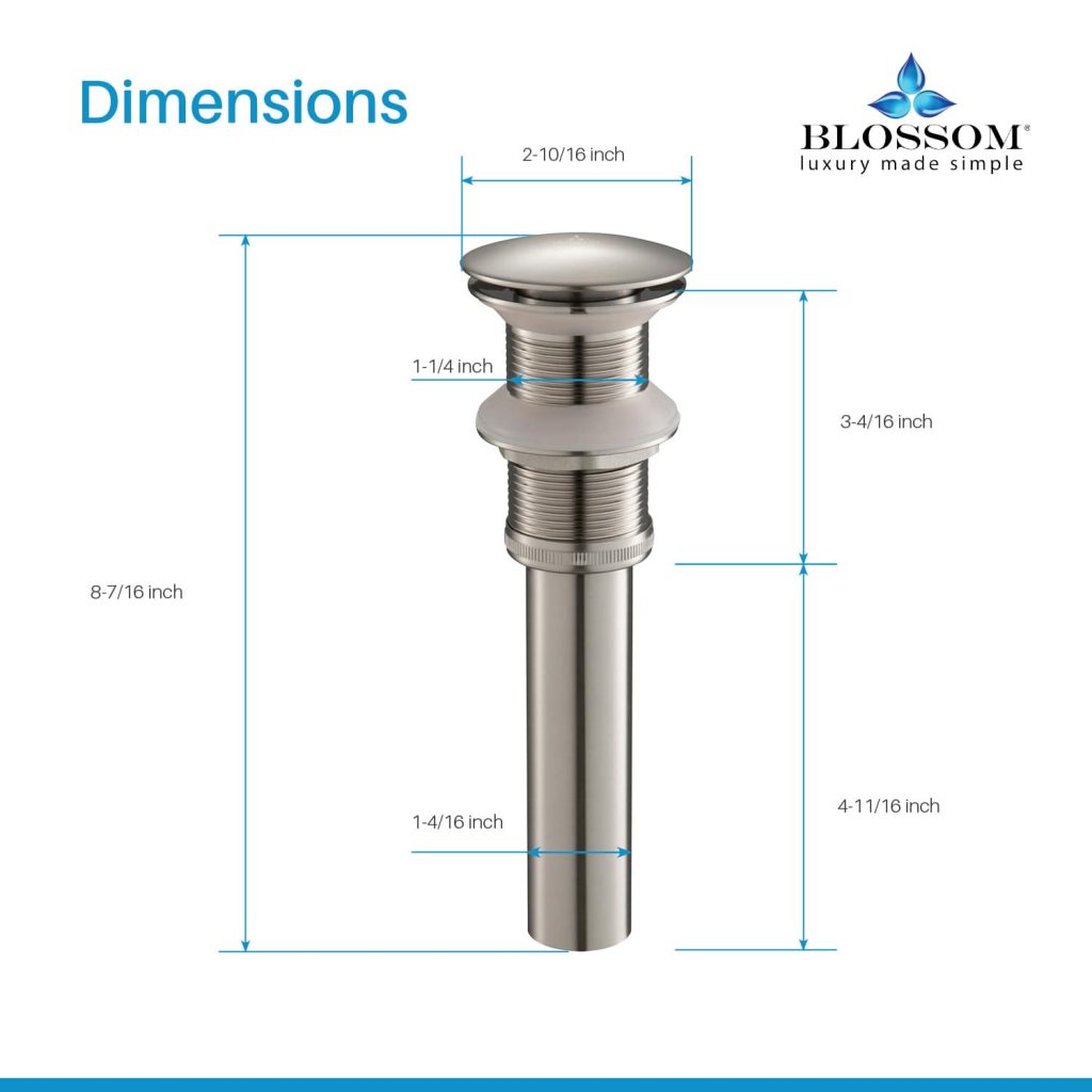 1-1/4″ Brass Pop up with NO Overflow – BA02 002