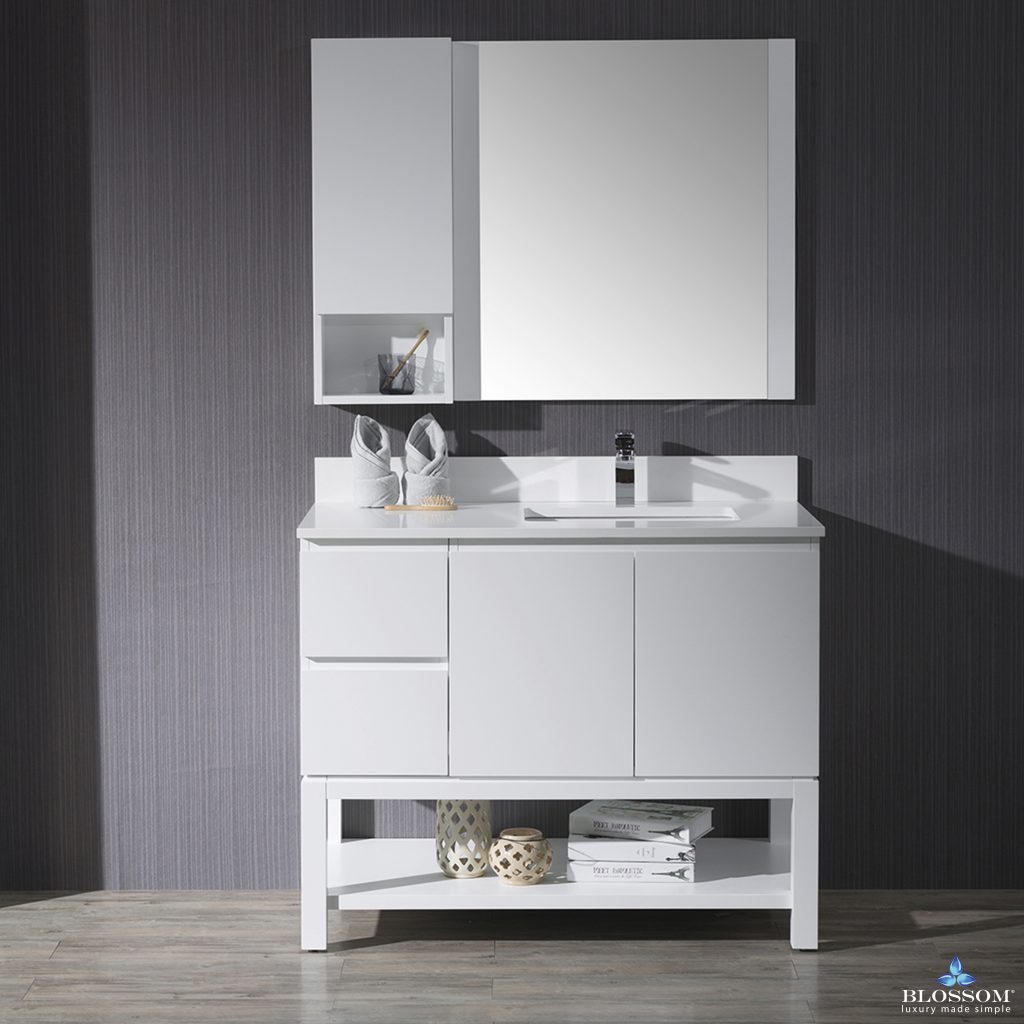 Monaco 42 Inch Vanity (Wall Hung, Chrome Legs, Wood Legs)