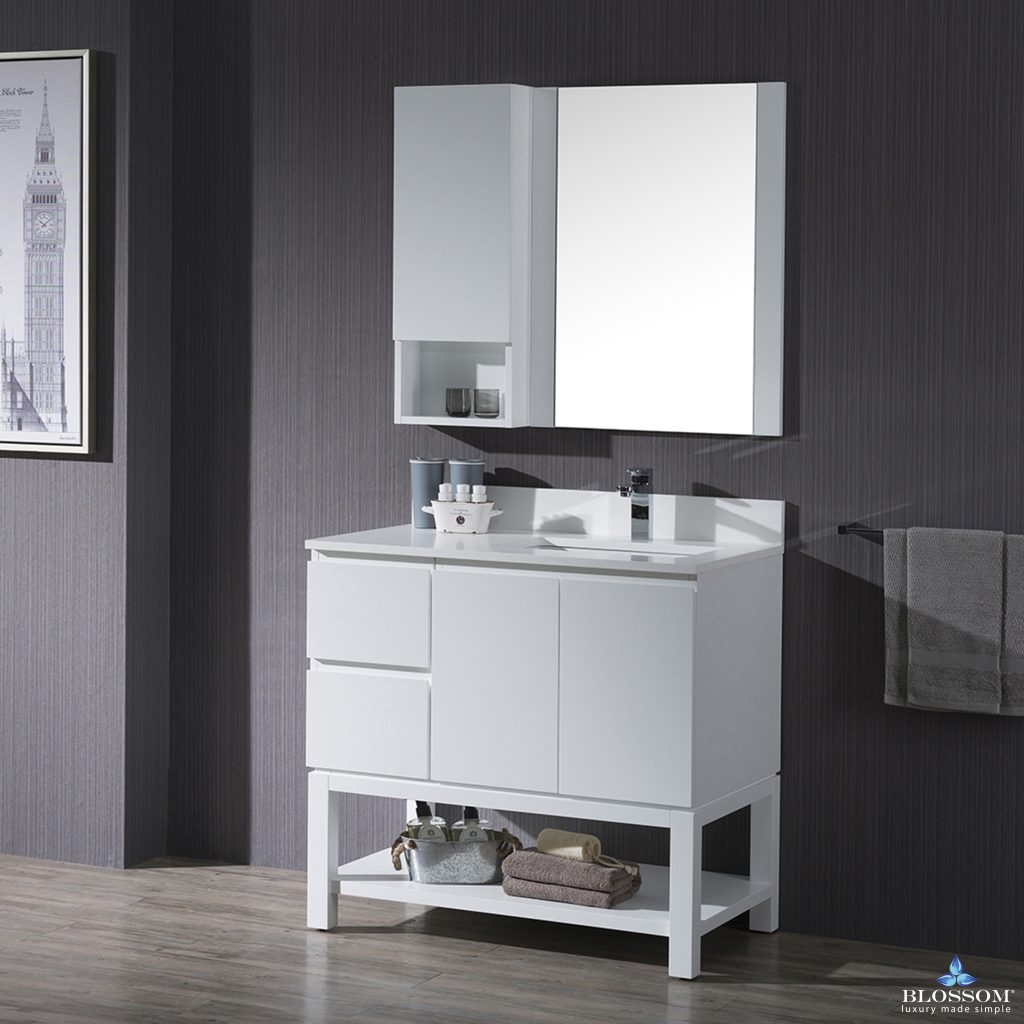 Monaco 36 Inch Vanity (Wall Hung, Chrome Legs, Wood Legs)