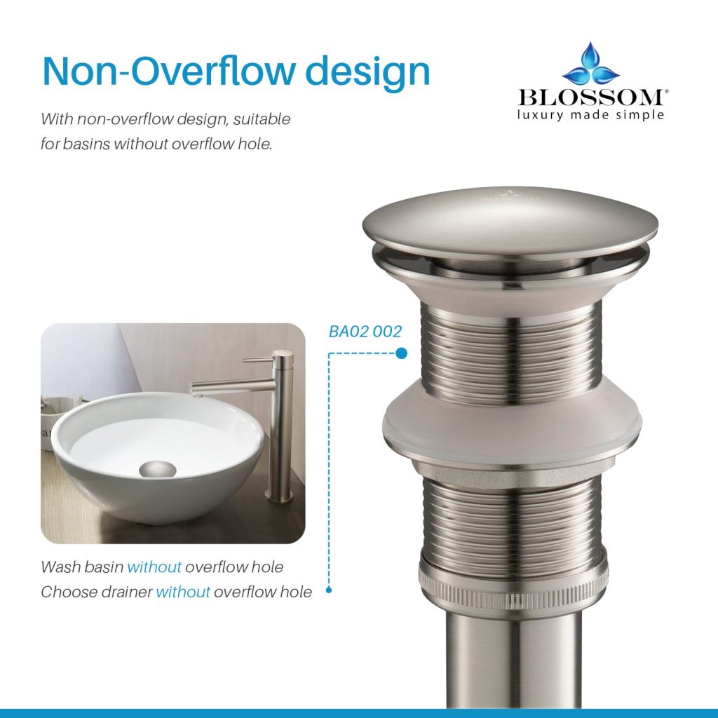 1-1/4″ Brass Pop up with NO Overflow – BA02 002