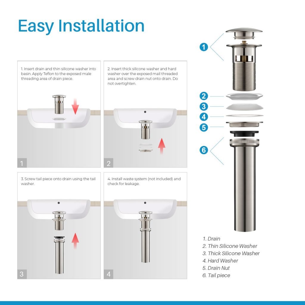 1-1/4” Brass Pop-up with Overflow – BA02 001