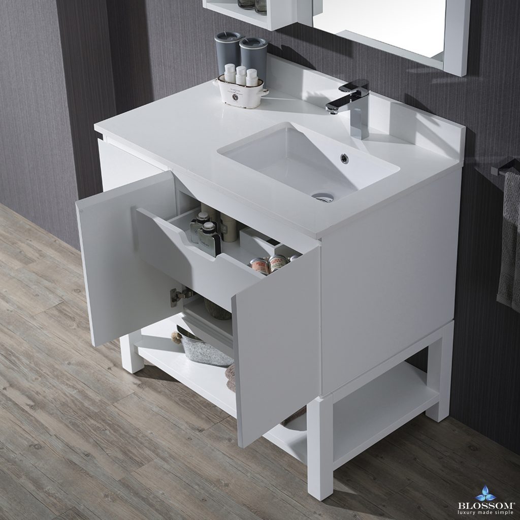 Monaco 36 Inch Vanity (Wall Hung, Chrome Legs, Wood Legs)