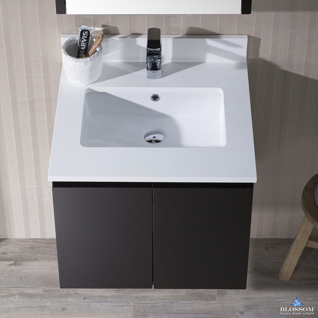 Monaco 24 Inch Vanity (Wall Hung, Chrome Legs, Wood Legs)