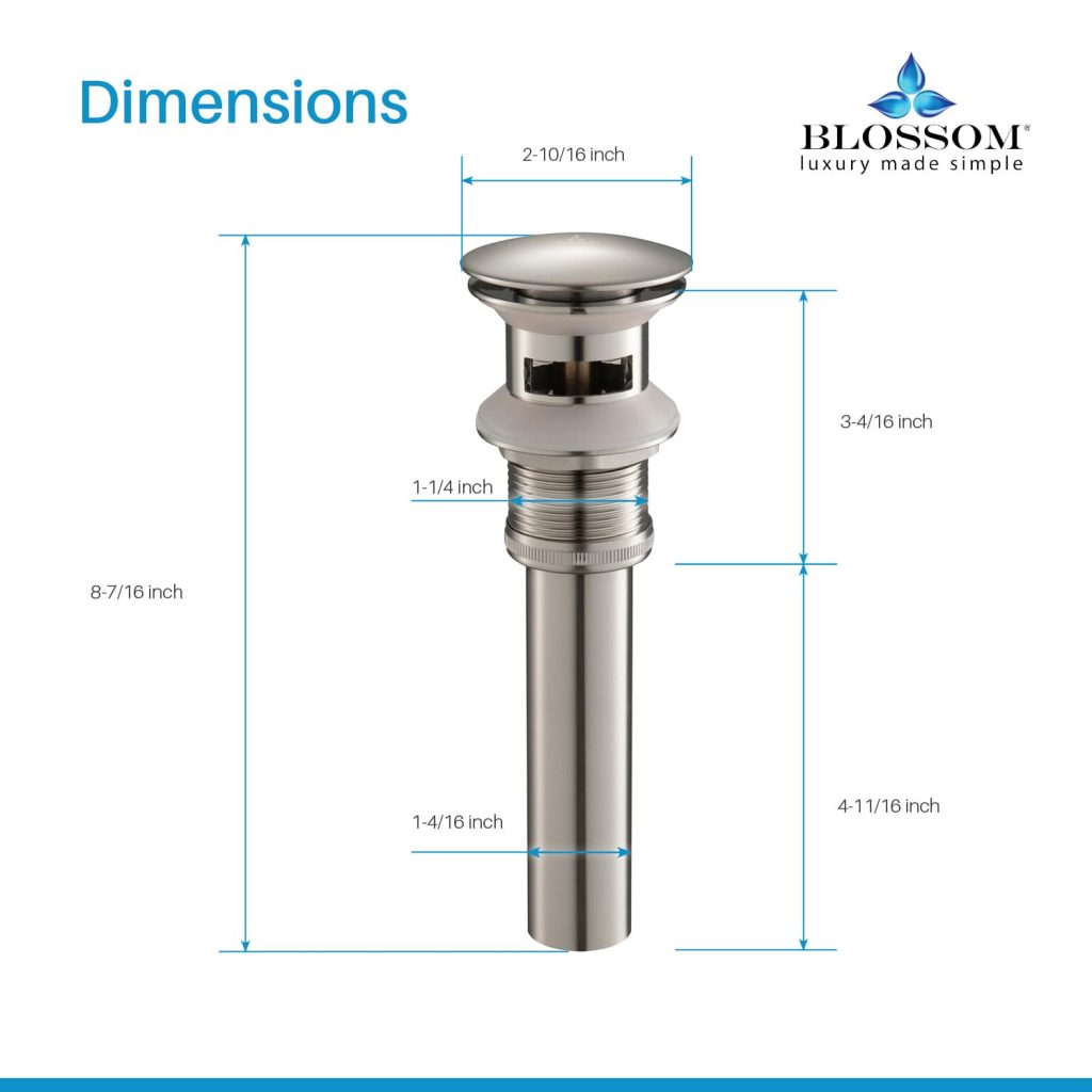 1-1/4” Brass Pop-up with Overflow – BA02 001